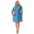 Vestido Feminino Jeans Com Botões Frontais - Jenny. Plus Size
