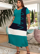 Vestido Feminino Solto com Bolso em Malha - Edelis. Plus Size