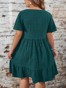 Vestido Feminino com Barra Franzida - Talita. Plus Size