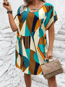 Vestido Feminino Estampa Geométrica Paula. Até G8 Plus Size