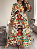 Vestido Feminino Longo de Manga Média - Mayra. Plus Size