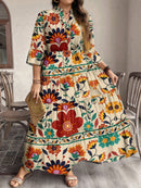 Vestido Feminino Longo de Manga Média - Mayra. Plus Size