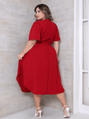 Vestido Feminino Manga Curta Duna Casual - Mirna. Plus Size
