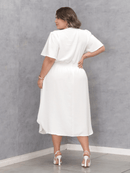 Vestido Feminino Manga Curta Duna Casual - Mirna. Plus Size