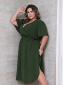 Vestido Feminino Manga Curta Duna Casual - Mirna. Plus Size