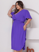 Vestido Feminino Manga Curta Duna Casual - Mirna. Plus Size