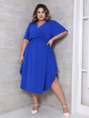 Vestido Feminino Manga Curta Duna Casual - Mirna. Plus Size