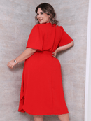 Vestido Feminino Manga Curta Duna Casual - Mirna. Plus Size