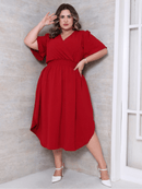 Vestido Feminino Manga Curta Duna Casual - Mirna. Plus Size