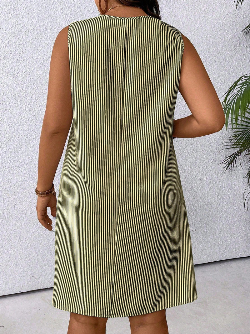 Vestido Feminino Reto sem Mangas - Naya. Plus Size