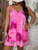 Vestido Feminino Tie-Dye em V com Alças Ajustáveis - Cecília. Plus Size
