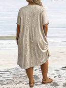 Vestido Feminino ajuste solto e bolsos - Marly. Plus Size