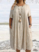 Vestido Feminino ajuste solto e bolsos - Marly. Plus Size