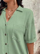 Vestido Feminino com Bolsos Frontais e Botões - Melina. Plus Size