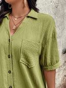 Vestido Feminino com Bolsos Frontais e Botões - Melina. Plus Size