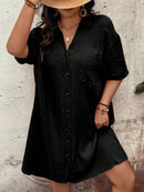 Vestido Feminino com Bolsos Frontais e Botões - Melina. Plus Size