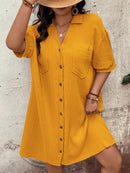 Vestido Feminino com Bolsos Frontais e Botões - Melina. Plus Size
