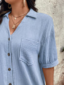 Vestido Feminino com Bolsos Frontais e Botões - Melina. Plus Size