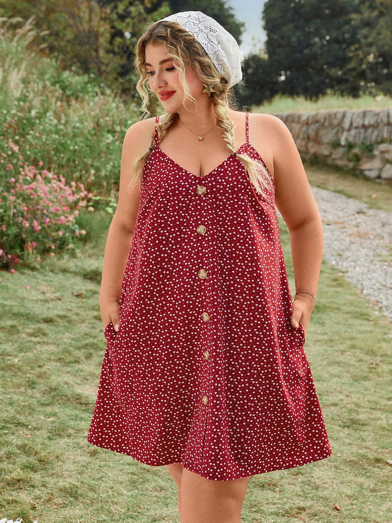 Vestido Feminino com Botões Frontais e Modelagem Soltinha - Camila. Plus Size