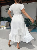 Vestido Feminino com Cintura Franzida. Plus Size