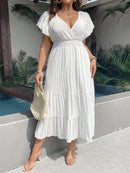 Vestido Feminino com Cintura Franzida. Plus Size