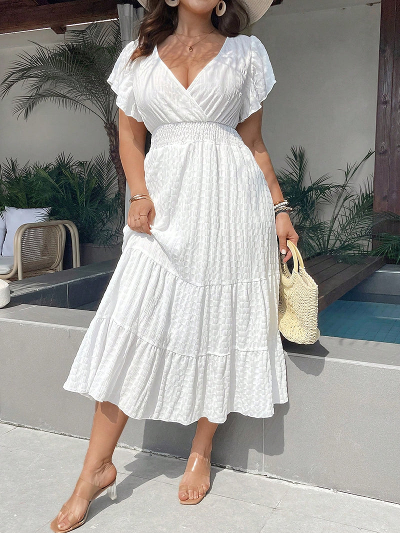 Vestido Feminino com Cintura Franzida. Plus Size