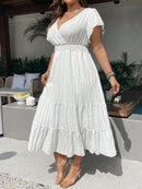 Vestido Feminino com Cintura Franzida. Plus Size