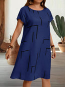 Vestido Feminino com Manga Morcego e com gola redonda - Sophie. Plus Size