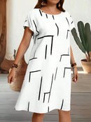 Vestido Feminino com Manga Morcego e com gola redonda - Sophie. Plus Size