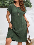 Vestido Feminino com Manga Morcego e com gola redonda - Sophie. Plus Size