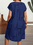 Vestido Feminino com Manga Morcego e com gola redonda - Sophie. Plus Size