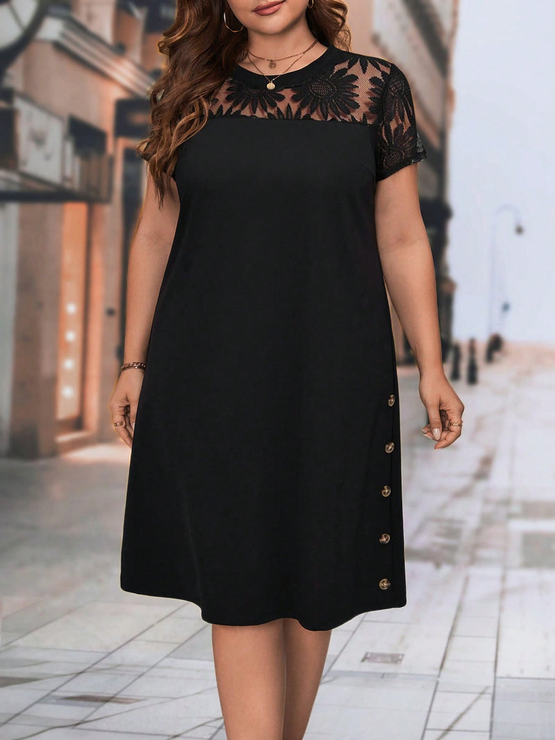 Vestido Feminino manga curta Mariana Plus Size