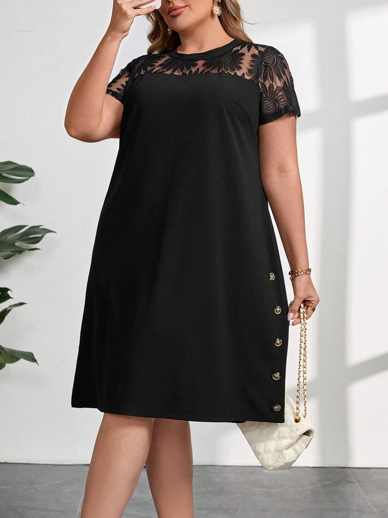 Vestido Feminino manga curta Mariana Plus Size