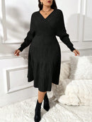 Vestido de Suéter Feminino de Manga Morcego - Alana. Plus Size