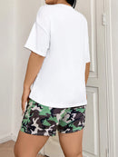 Conjunto feminino de bermuda e camiseta Katia. Plus Size