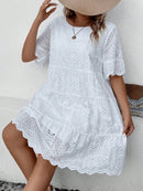 Vestido Feminino Bordado Britany Plus Size Branco / Gg E096
