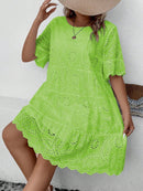 Vestido Feminino Bordado Britany Plus Size Verde Limão / Gg E096