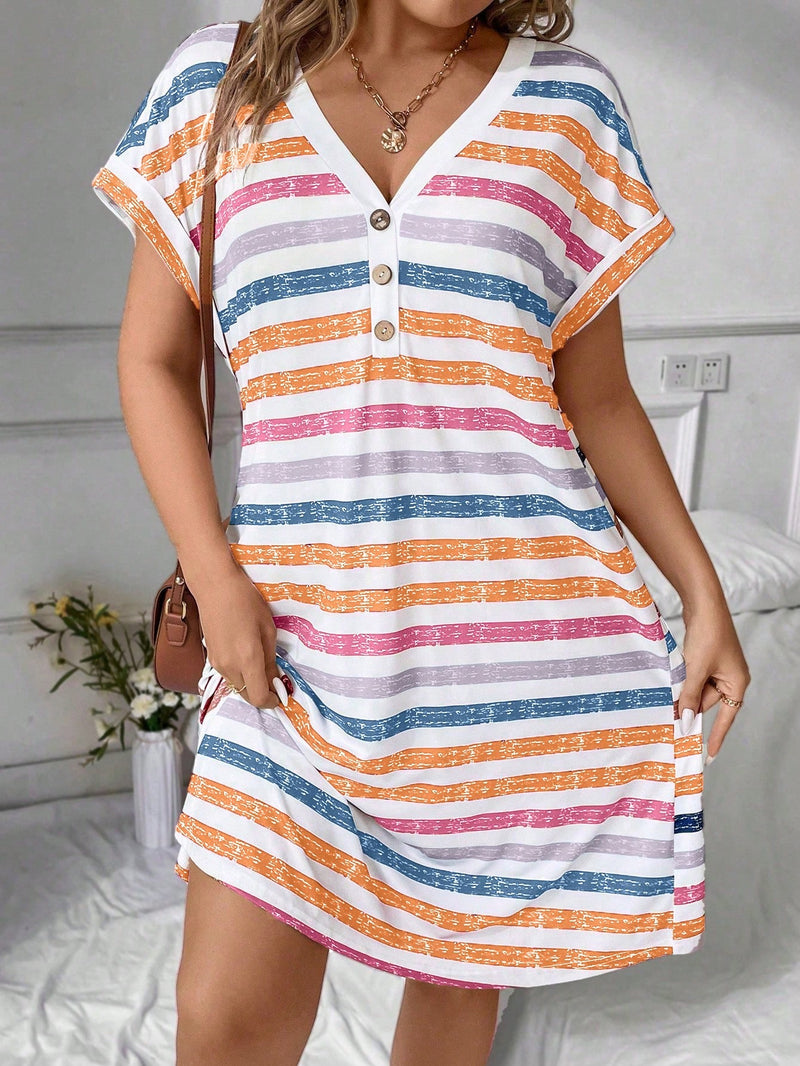 Vestido Feminino Listrado Belice Plus Size