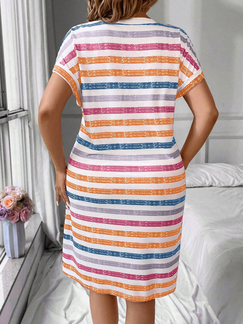 Vestido Feminino Listrado Belice Plus Size