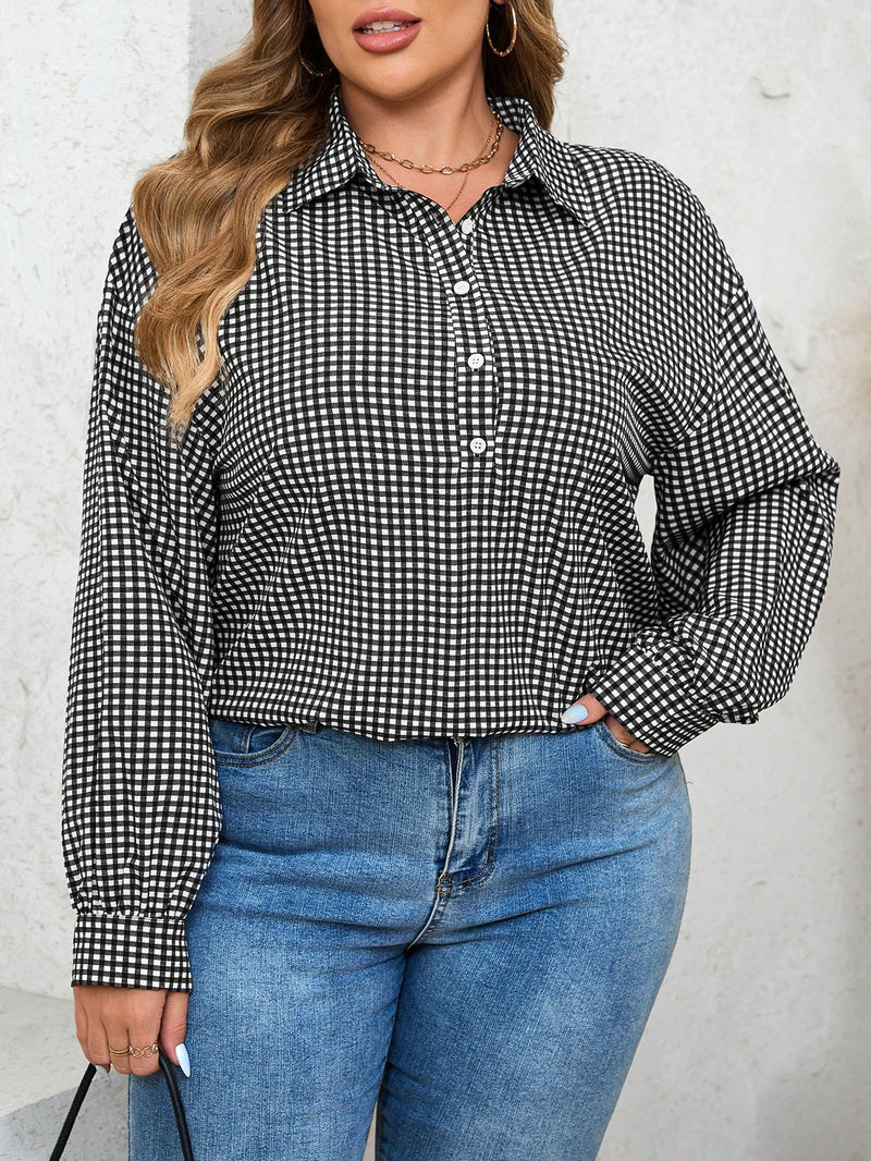 Camisa Listrada Cristal Feminina Plus Size