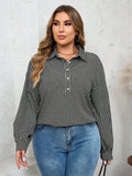 Camisa Listrada Cristal Feminina Plus Size