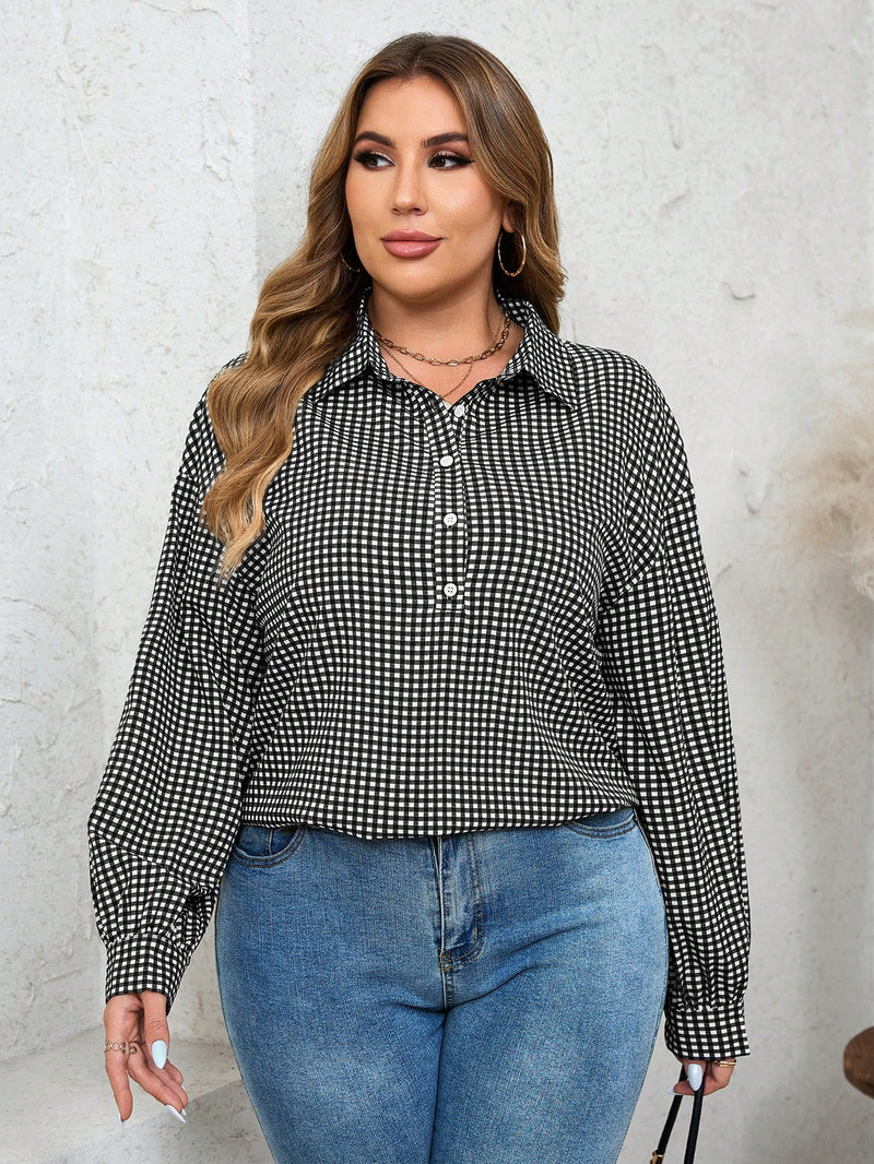 Camisa Listrada Cristal Feminina Plus Size