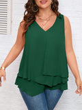 Blusa Solta Vivana Feminina Plus Size Verde Escuro / Gg E307