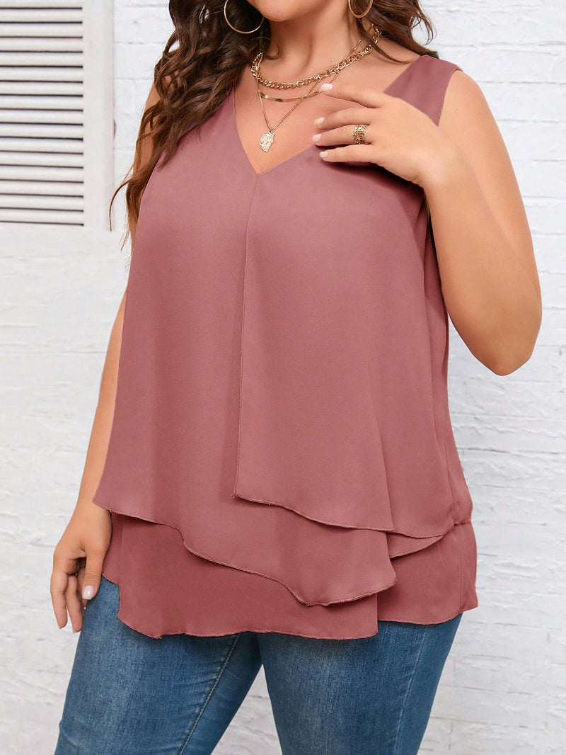 Blusa Solta Vivana Feminina Plus Size Rosa Empoeirado / Gg E307