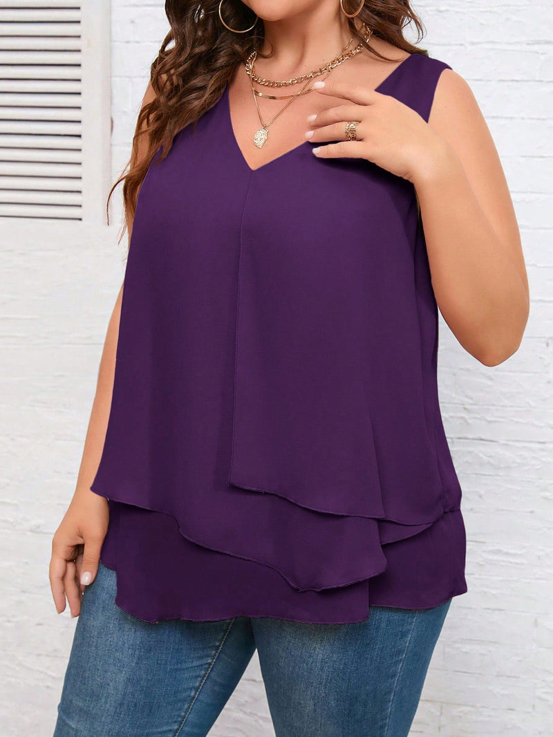 Blusa Solta Vivana Feminina Plus Size Roxo / Gg E307