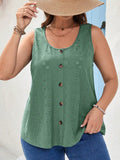 Blusa Sem Manga Telma Feminina Plus Size Verde / G1 E313